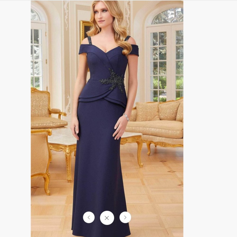 Mori Lee Madeline Gardner Evening Gown Dress Style 72711 Cold Shoulder